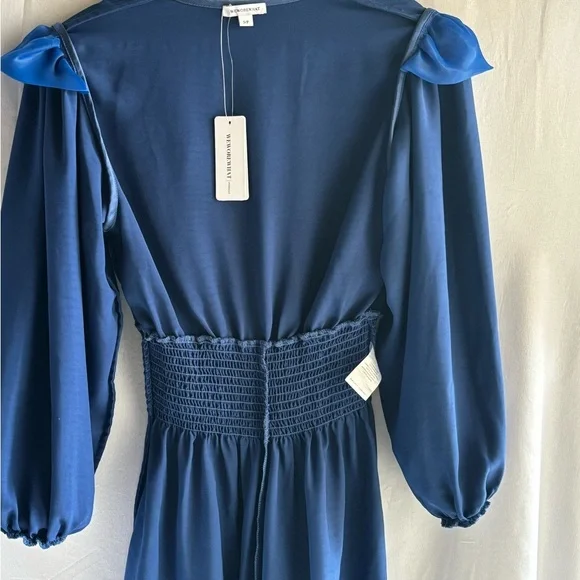 WeWoreWhat Blue Satin Jumpsuit - Picture 7 of 9